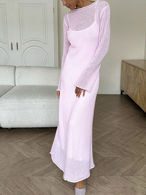 Knitted Crew Neck Dress