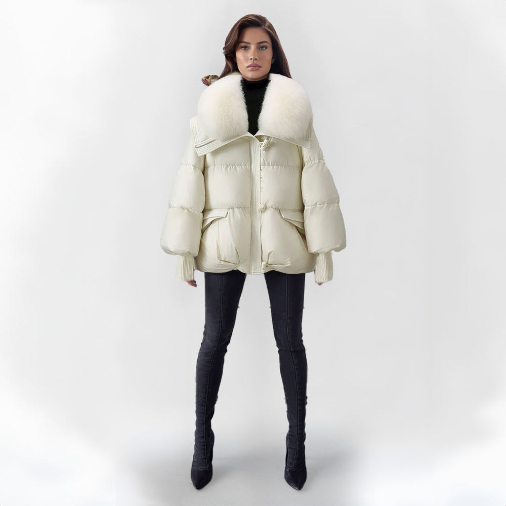 Winter Puffer Jacket With Faux-Fur Collar