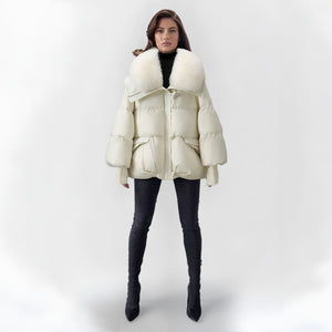 Winter Puffer Jacket With Faux-Fur Collar