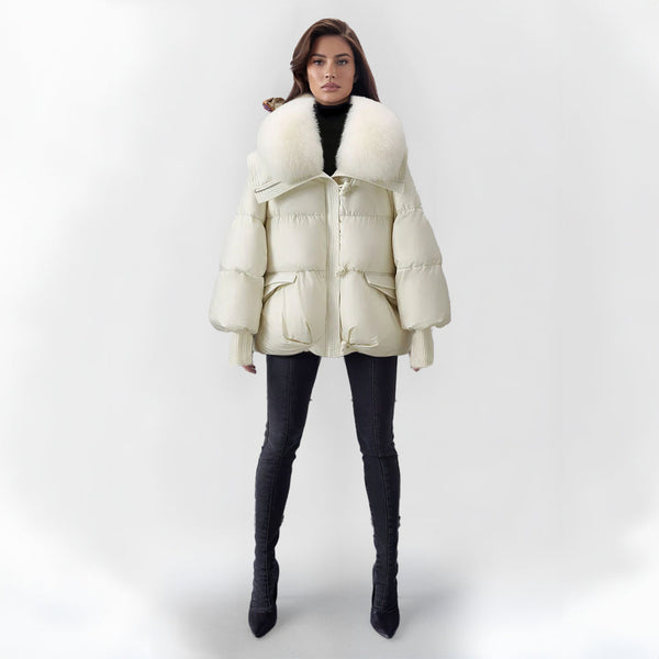 Winter Puffer Jacket With Faux-Fur Collar