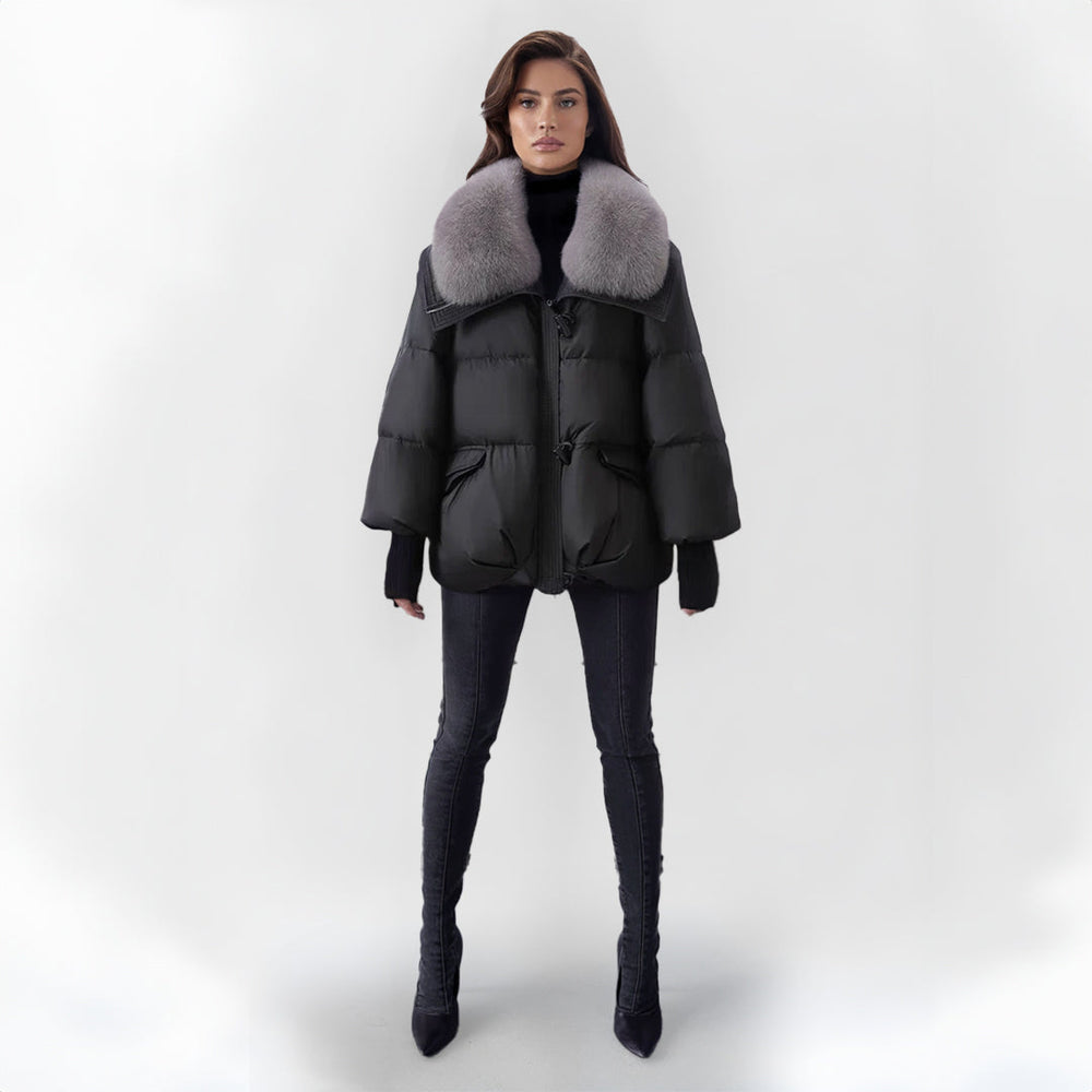 Winter Puffer Jacket With Faux-Fur Collar
