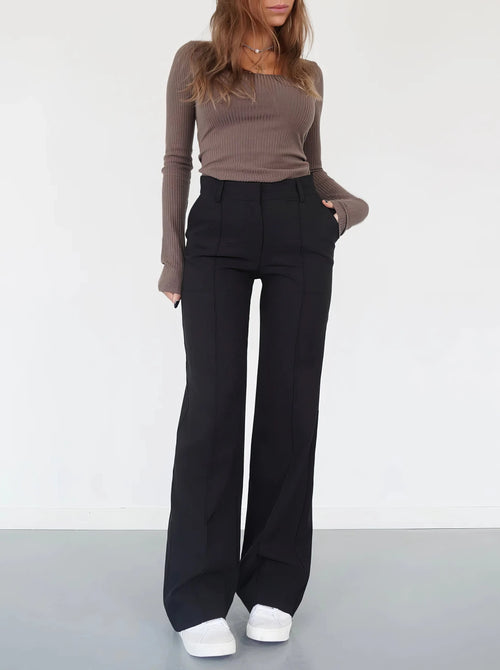 Patchwork Straight Leg Elegant Women’s Pants