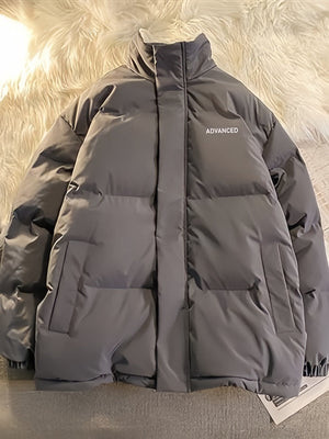 Vintage Short Puffer with High Neck