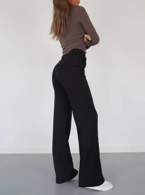 Patchwork Straight Leg Elegant Women’s Pants
