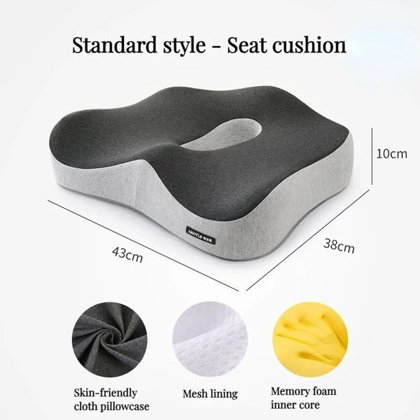 Orthopedic Memory Foam Chair Cushion for Car & Office Use