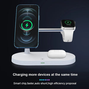 3-in-1 Charger Stand – Fast Wireless Charging for iPhone, Watch & AirPods