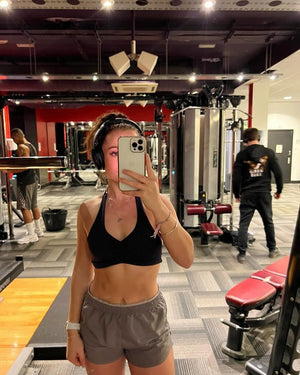 Ruched Sports Bra with Halter Neck