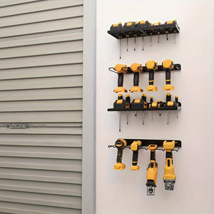 Metal Wall-Mount Garage Tool Organizer Rack
