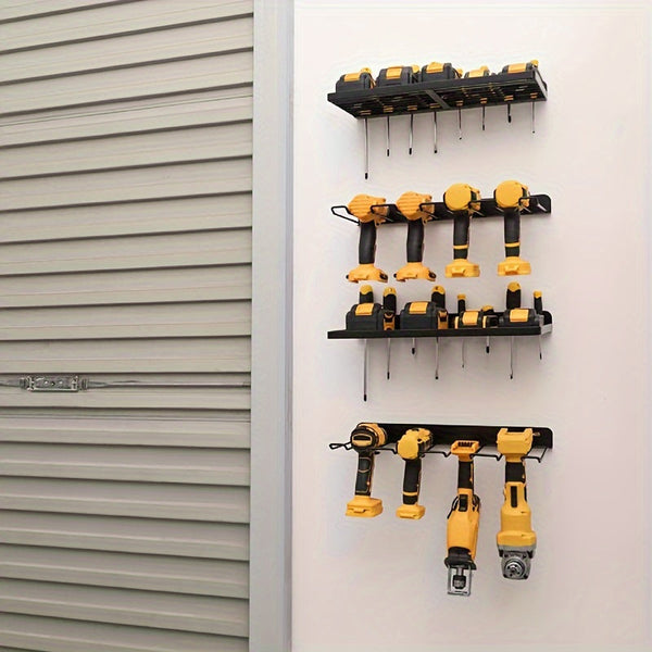 Metal Wall-Mount Garage Tool Organizer Rack