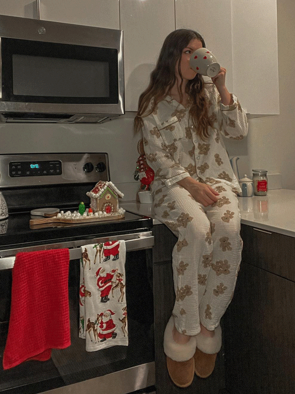 Teddy Bear Print Pajamas