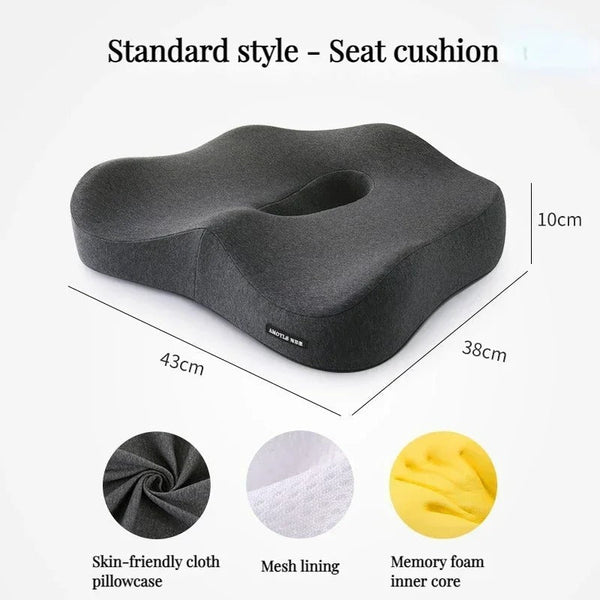 Orthopedic Memory Foam Chair Cushion for Car & Office Use