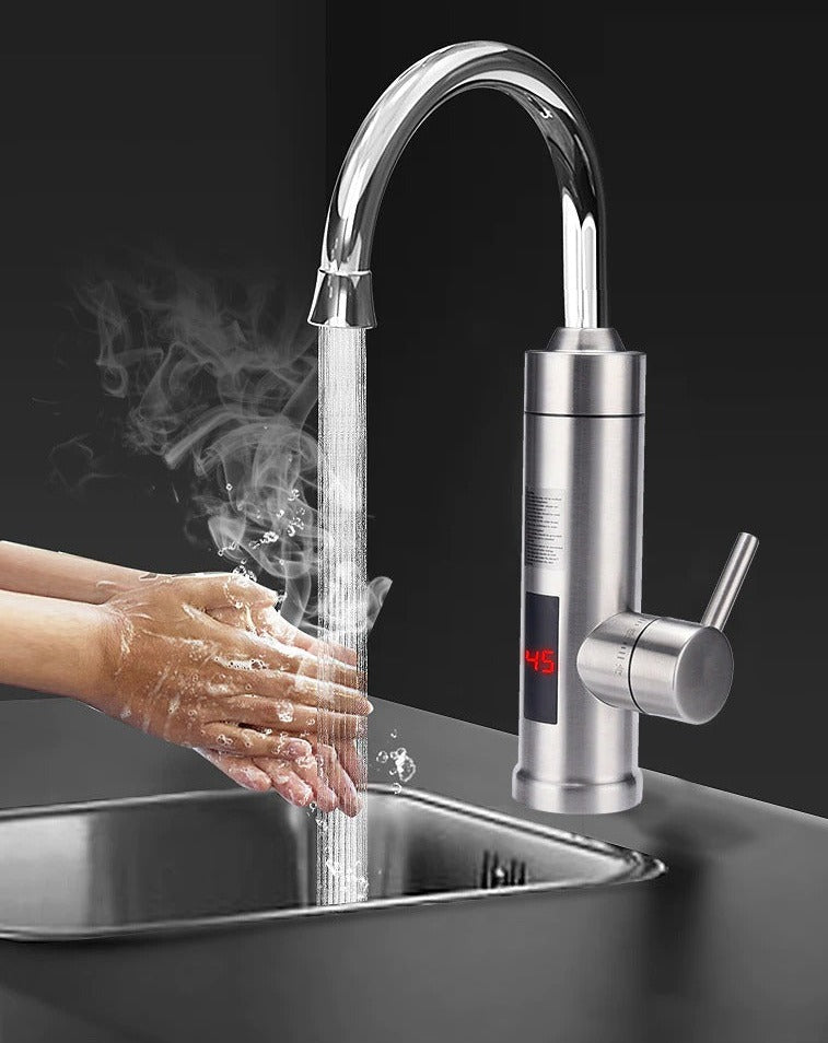 Electric Instant Hot Water Faucet – Stainless Steel, Hot & Cold