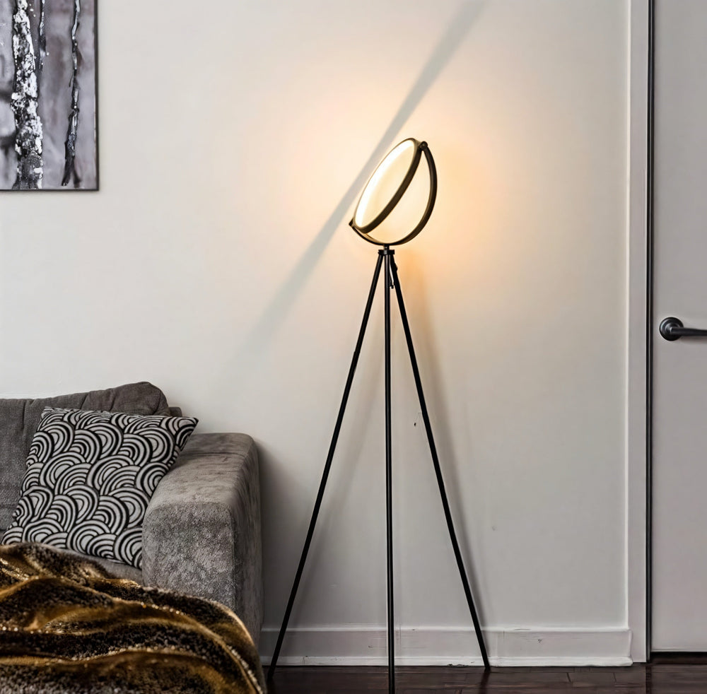 LED Circle Floor Lamp – Warm, Modern Light for Corners & Bedsides