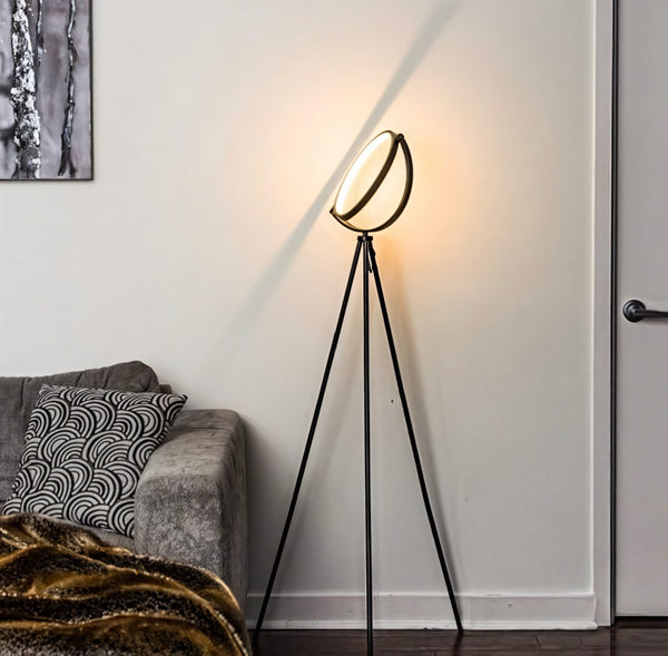 LED Circle Floor Lamp – Warm, Modern Light for Corners & Bedsides