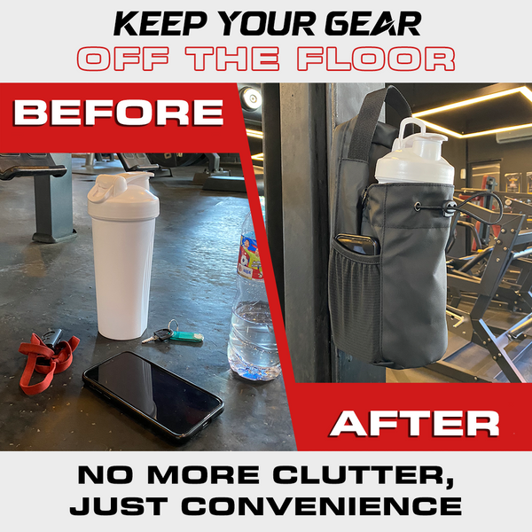 Portable Magnetic Water Bottle Holder with Phone Pocket