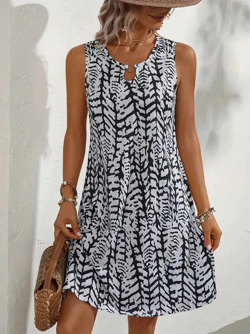 Lightweight Printed Sleeveless Dress – Perfect for Summer