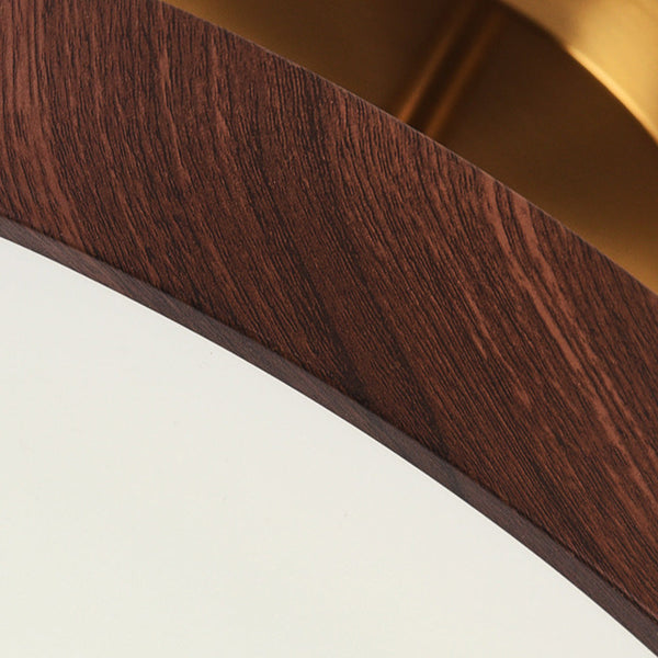 LED Semi-Flush Ceiling Light with Wood Accent