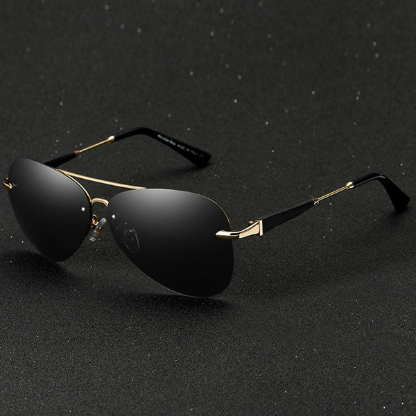 Black Polarized Aviator Shades – Men’s