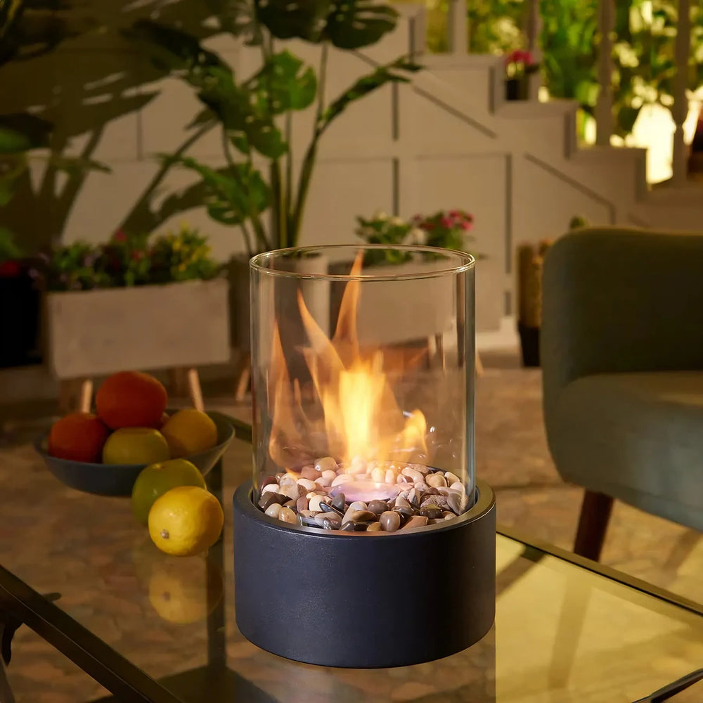 Modern Glass Fireplace – Portable for Indoor/Outdoor Use
