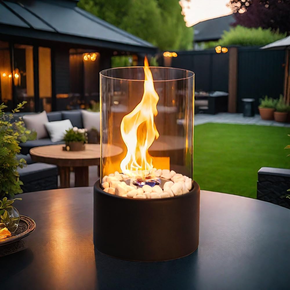 Modern Glass Fireplace – Portable for Indoor/Outdoor Use