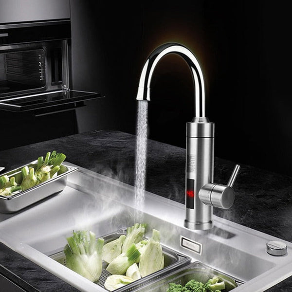 Electric Instant Hot Water Faucet – Stainless Steel, Hot & Cold