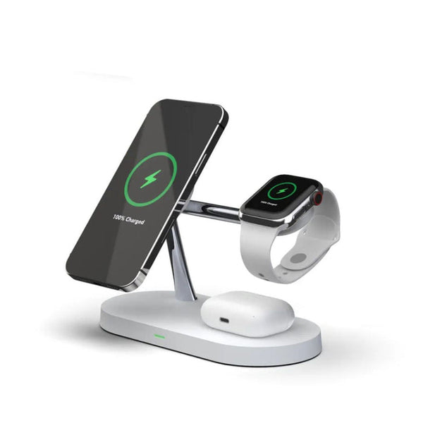 3-in-1 Charger Stand – Fast Wireless Charging for iPhone, Watch & AirPods