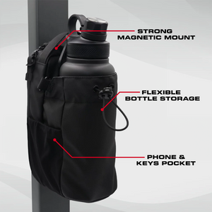 Portable Magnetic Water Bottle Holder with Phone Pocket