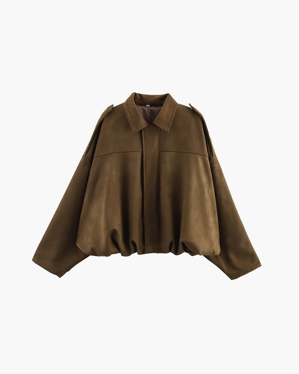 Women's Suede-Texture Button Jacket