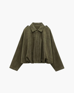 Women's Suede-Texture Button Jacket