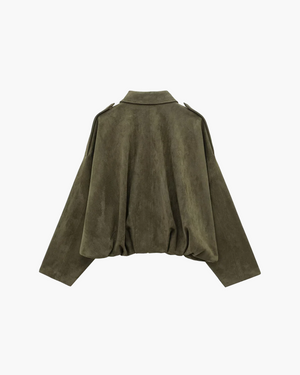 Women's Suede-Texture Button Jacket