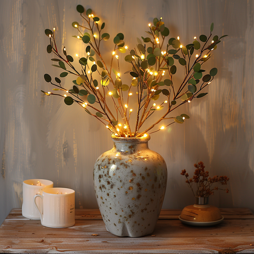 Eucalyptus LED Lights Wreath Table Decor