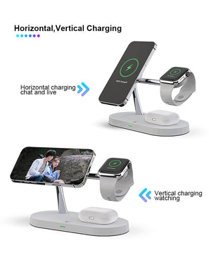 3-in-1 Charger Stand – Fast Wireless Charging for iPhone, Watch & AirPods