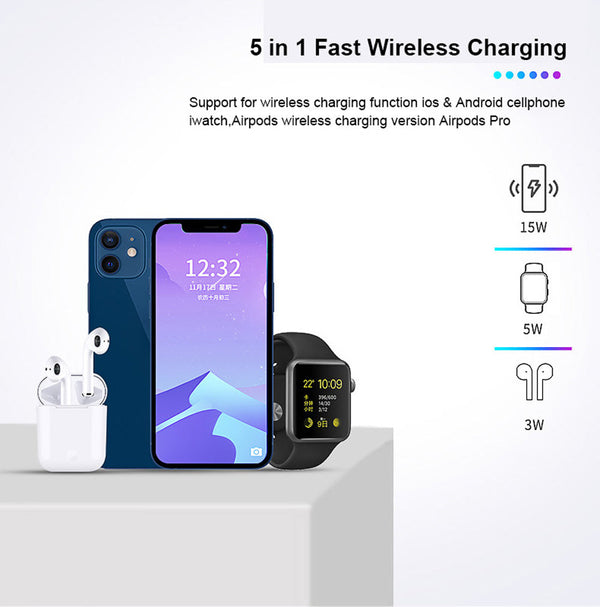 3-in-1 Charger Stand – Fast Wireless Charging for iPhone, Watch & AirPods