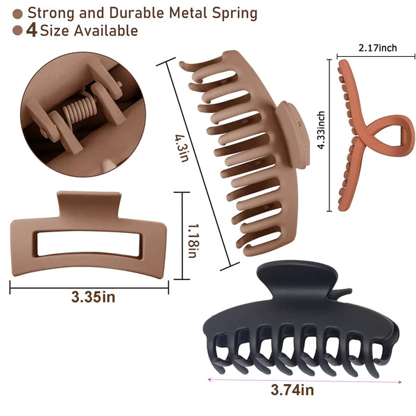 Large Grip Hair Claws – 3/4PCS