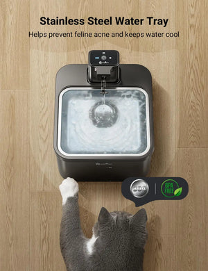 Automatic Stainless Steel Cat Water Fountain – 2.5L