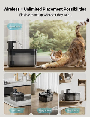 Automatic Stainless Steel Cat Water Fountain – 2.5L