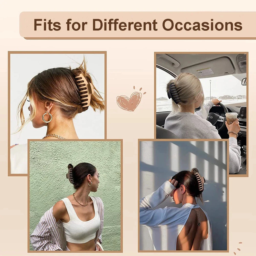 Large Grip Hair Claws – 3/4PCS