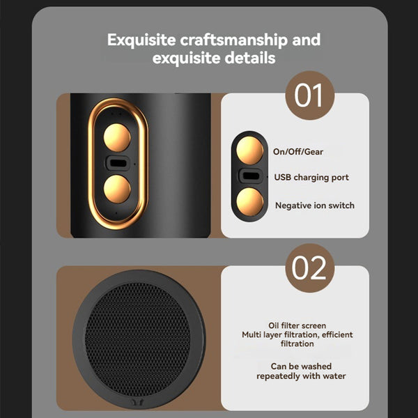 Rechargeable Portable Smoke Air Purifier Fan for Any Space