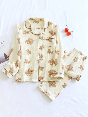 Teddy Bear Print Pajamas