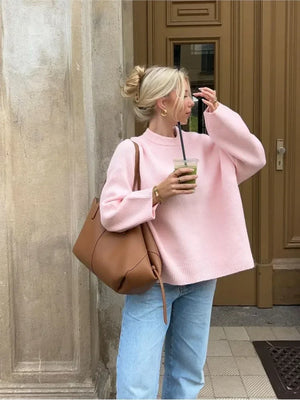 Women's Pink Knitted Sweater