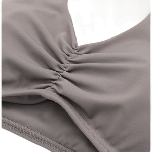 Ruched Sports Bra with Halter Neck