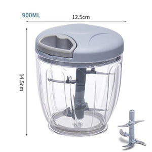 Multi-Purpose Manual Chopper – 500/900ML Steel Cutter