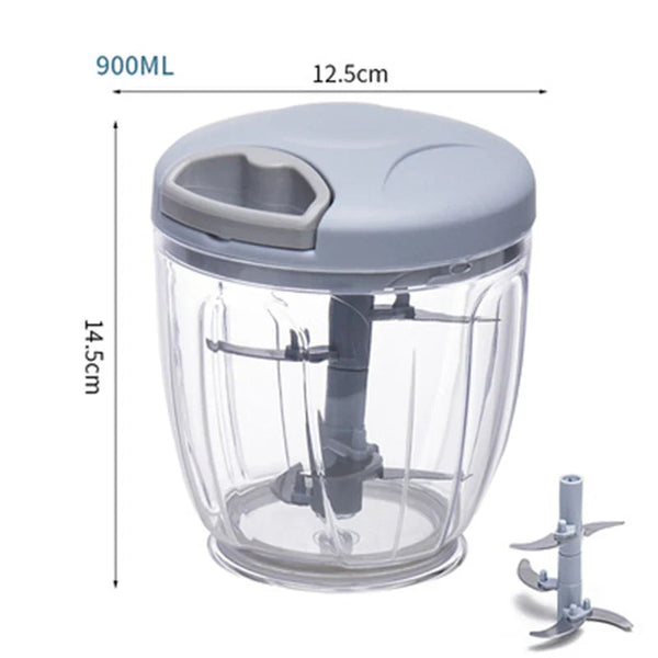 Multi-Purpose Manual Chopper – 500/900ML Steel Cutter