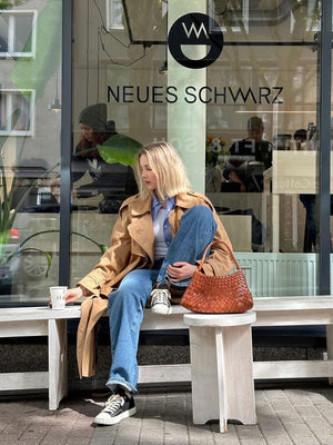 Women's Leather Tote Bucket Bag