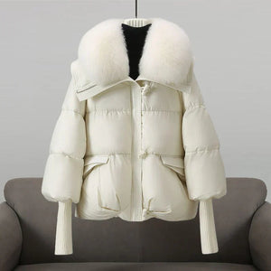 Winter Puffer Jacket With Faux-Fur Collar