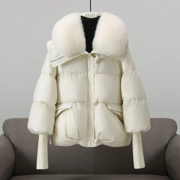 Winter Puffer Jacket With Faux-Fur Collar