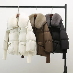 Winter Puffer Jacket With Faux-Fur Collar