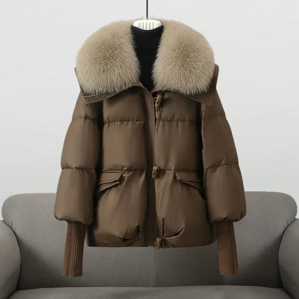 Winter Puffer Jacket With Faux-Fur Collar