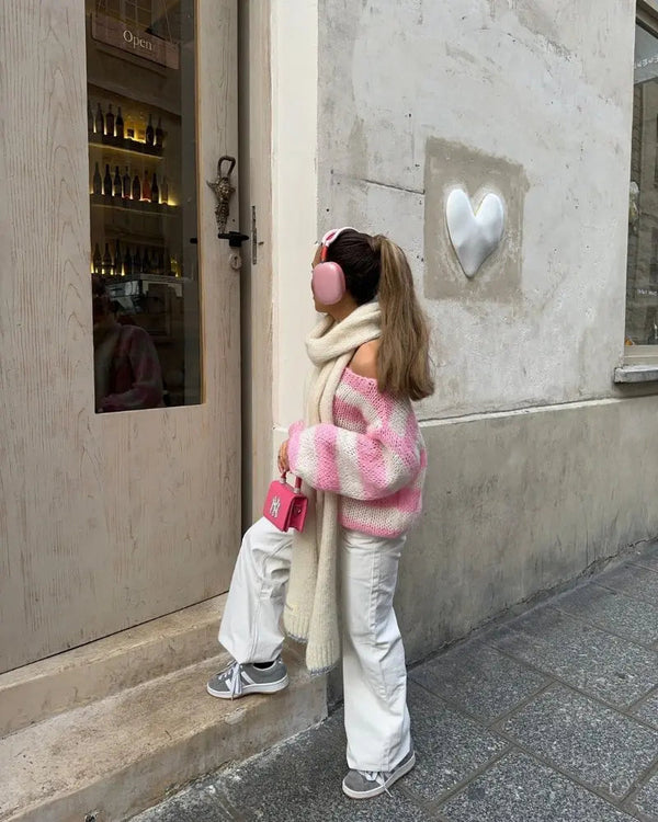 Striped Loose-Fit Opulent Women’s Knit Sweater