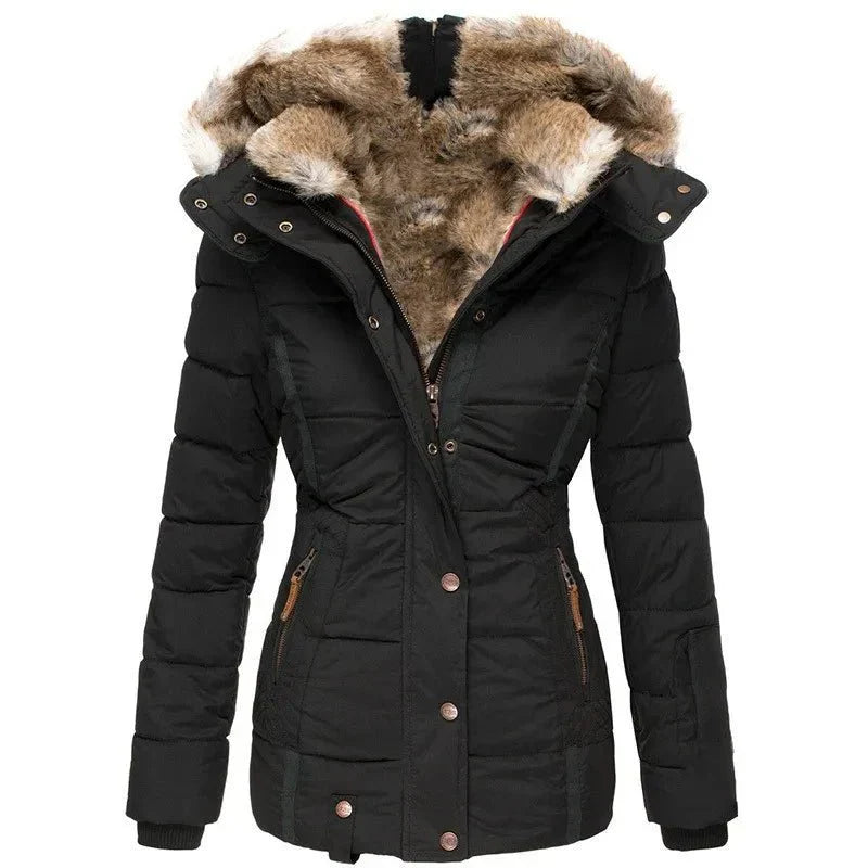 Luxury Plush Hooded Autumn Winter Coat